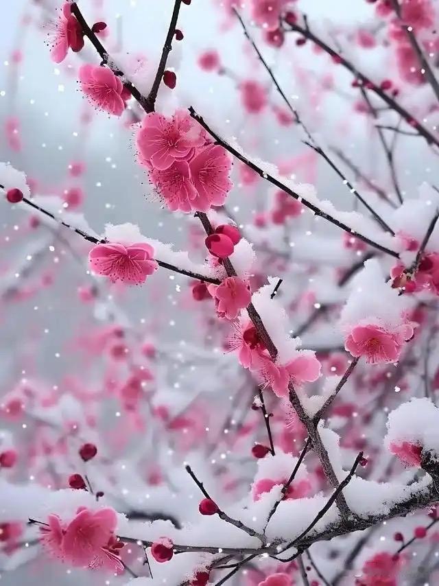 鹧鸪天 · 咏梅

斗雪迎春两度开，
雪中耀眼亮春腮。
冰心动魄人欣赏，
傲骨锁
