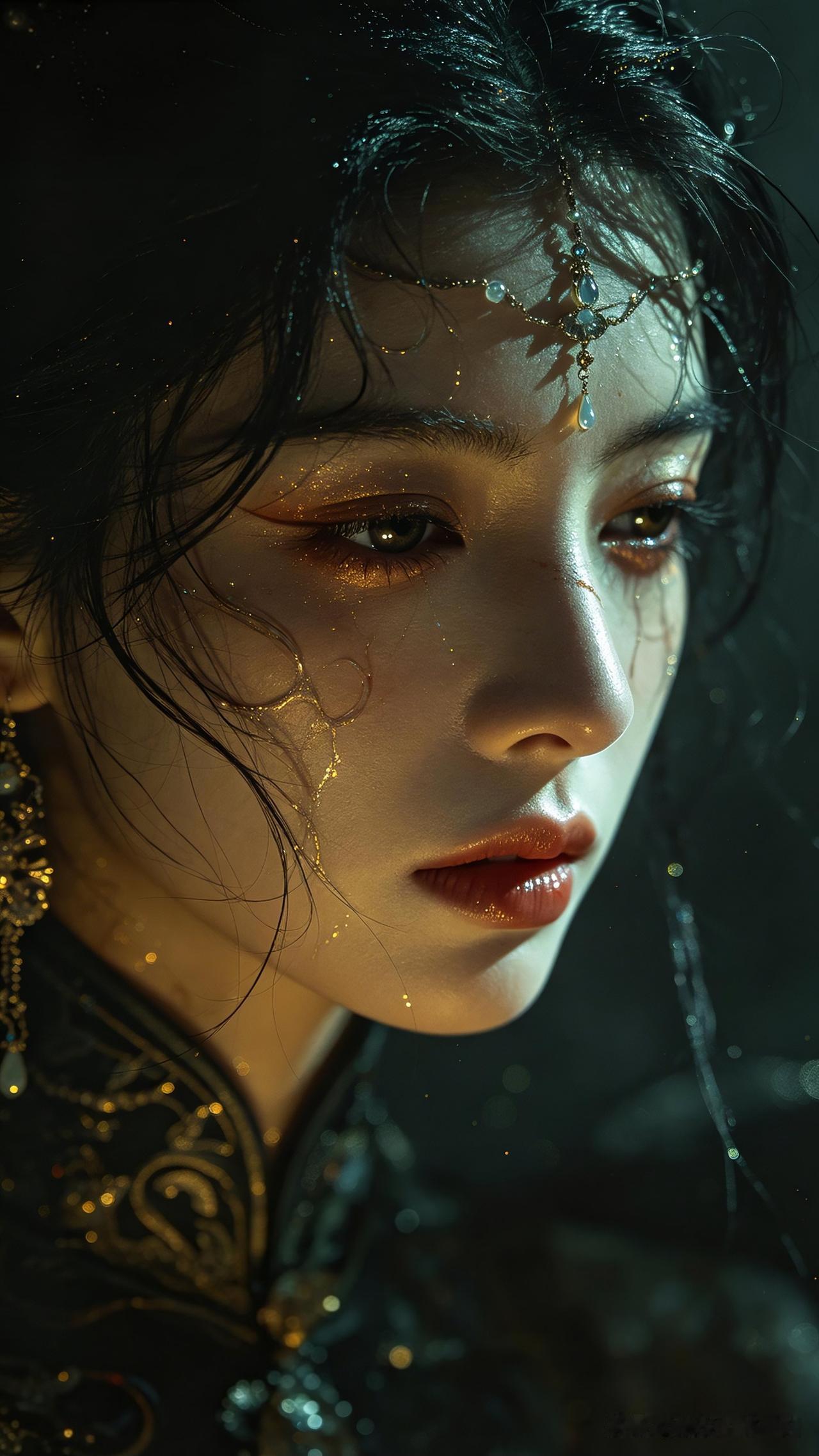梦幻古风妆容，宛如画中仙子