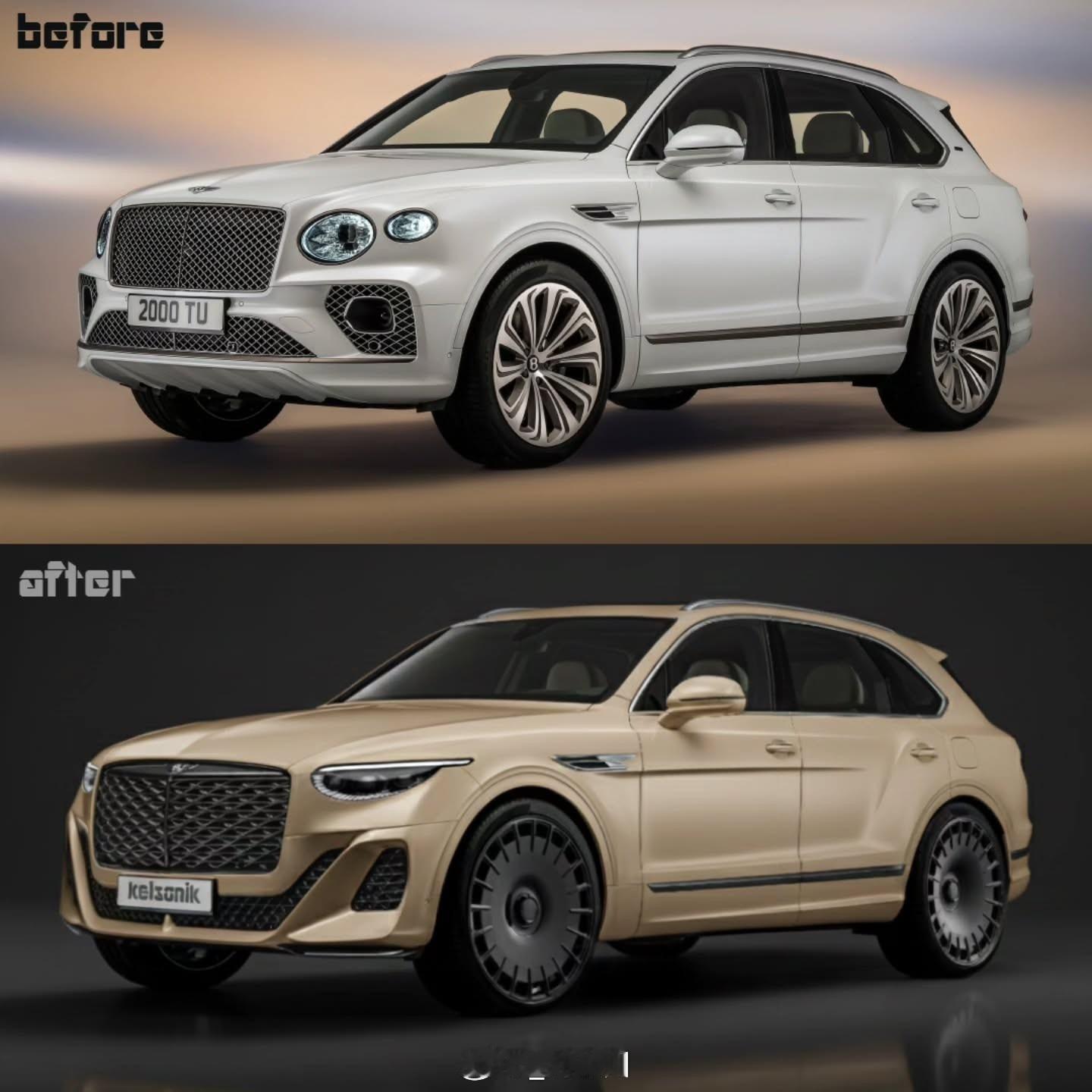 新老宾利添越对比 现款 & 下一代（渲染图）宾利添越对比，大家更喜欢新还是老设计