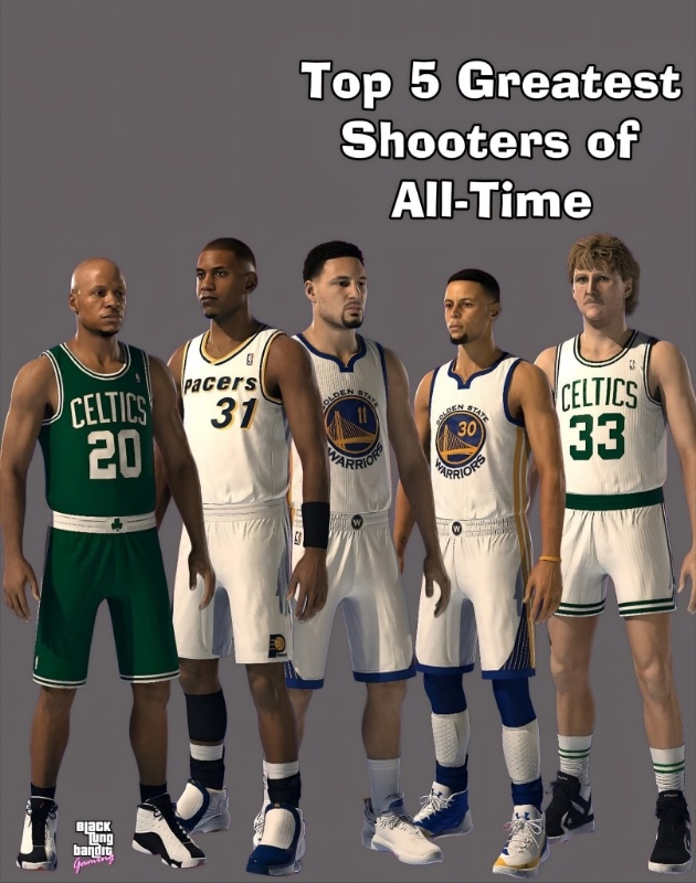 不知道哪个AI模型生成的，NBA历史上最伟大射手前五名[吃瓜][吃瓜]nba超季