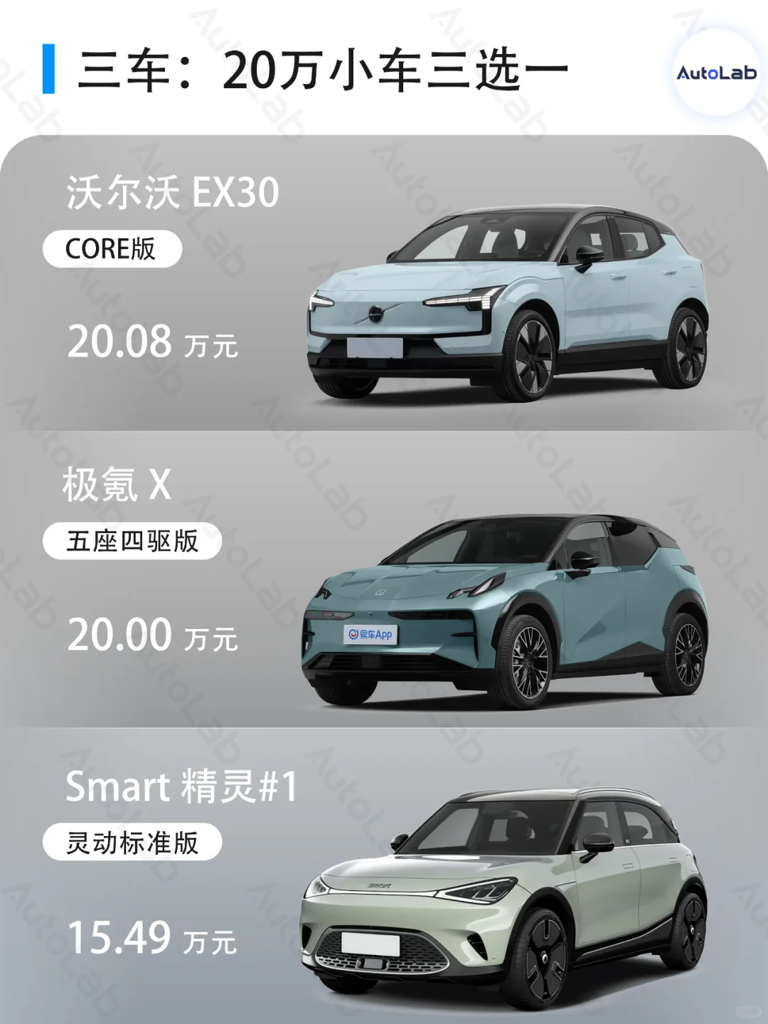 20W小型SUV三选一