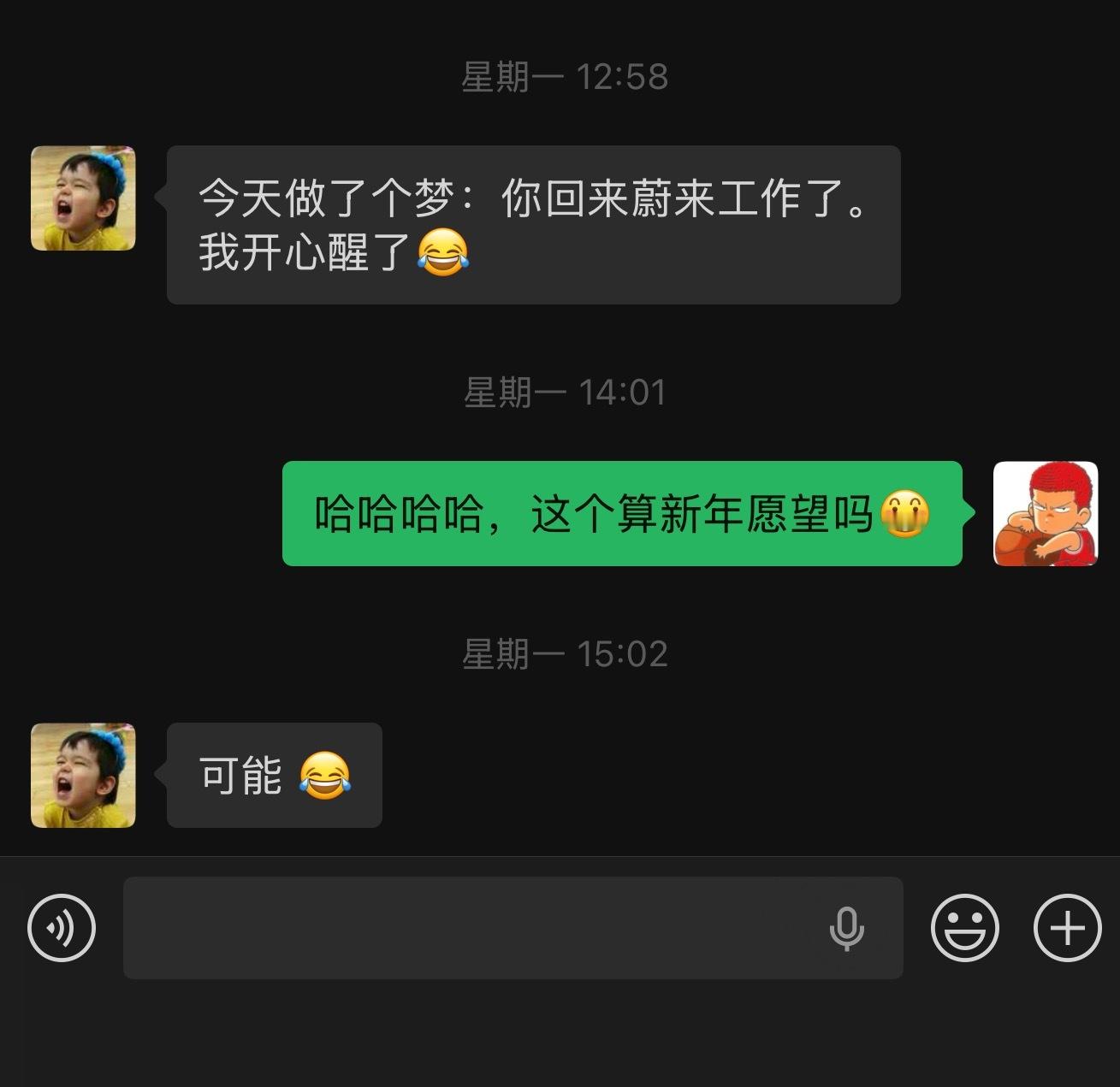 在蔚来工作的德国同事，说梦到我要回去工作了～就咋说呢，不管在哪工作，做人做事，咱