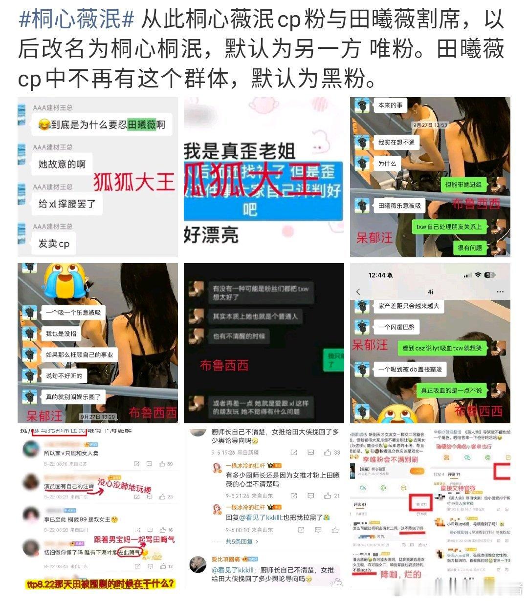 桐心薇泯和田曦薇唯粉咋了？怎么割席了