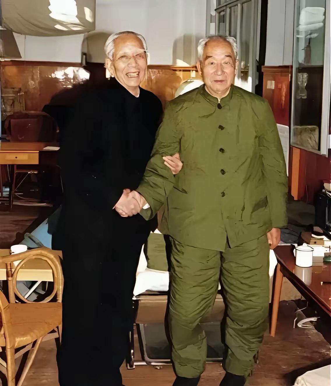 下图是王震上将与元帅徐向前的一张合影，时间是1990年，拍完这张合影后没多久，年