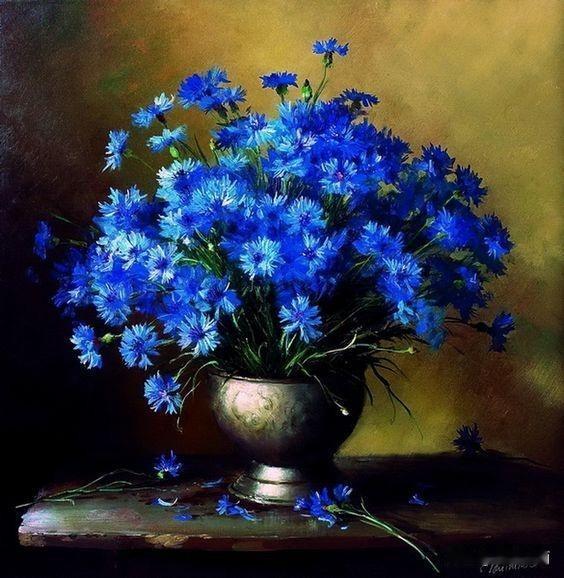 俄罗斯画家Sergey A. Tutunov油画花卉绘画作品