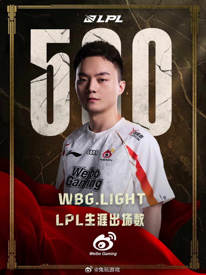 【里程碑：Light达成LPL500出场成就】 Light500出场 在今日BL