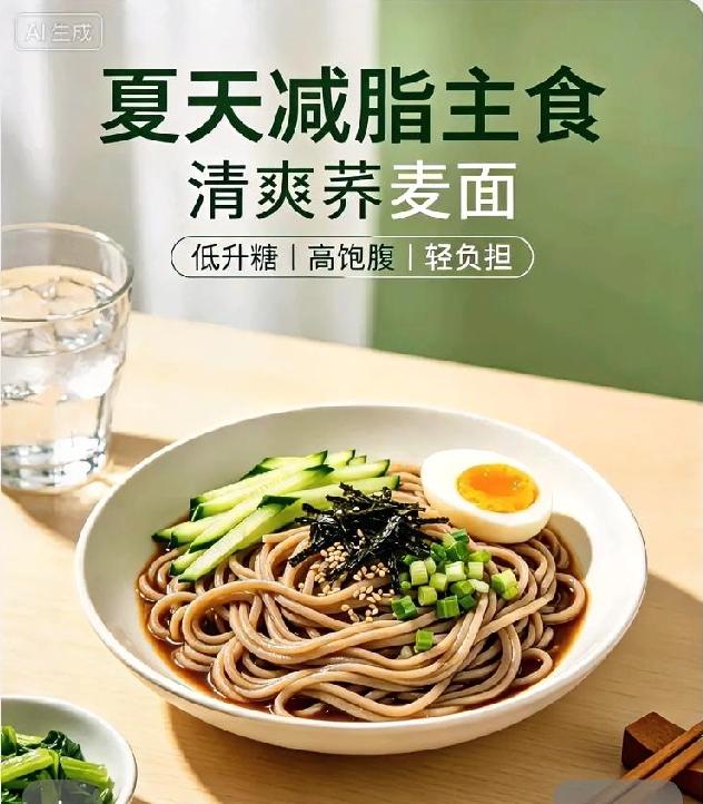 夏天减脂主食，认准荞麦面🍜
 
夏天想吃面又怕长肉，荞麦面真的是不错的选择，相