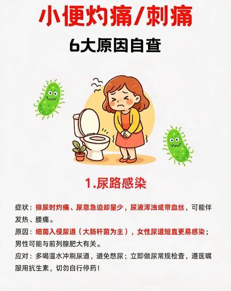 小便疼痛/灼痛/刺痛，6大原因速速自查