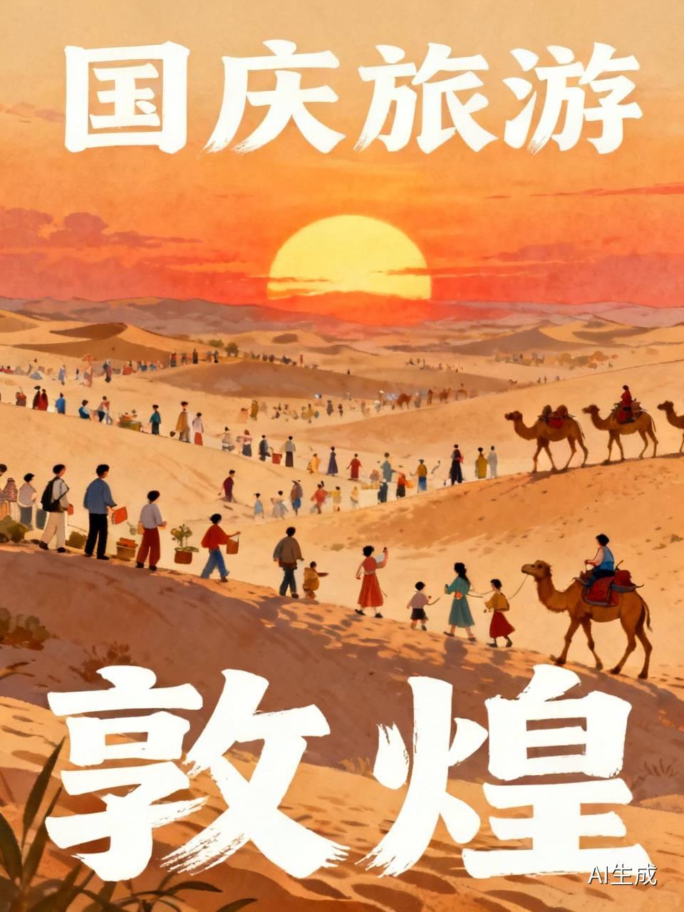 全世界都知道中国人放假了！看敦煌鸣沙山游客坐满整座山的盛况，真是被震撼到了。这不