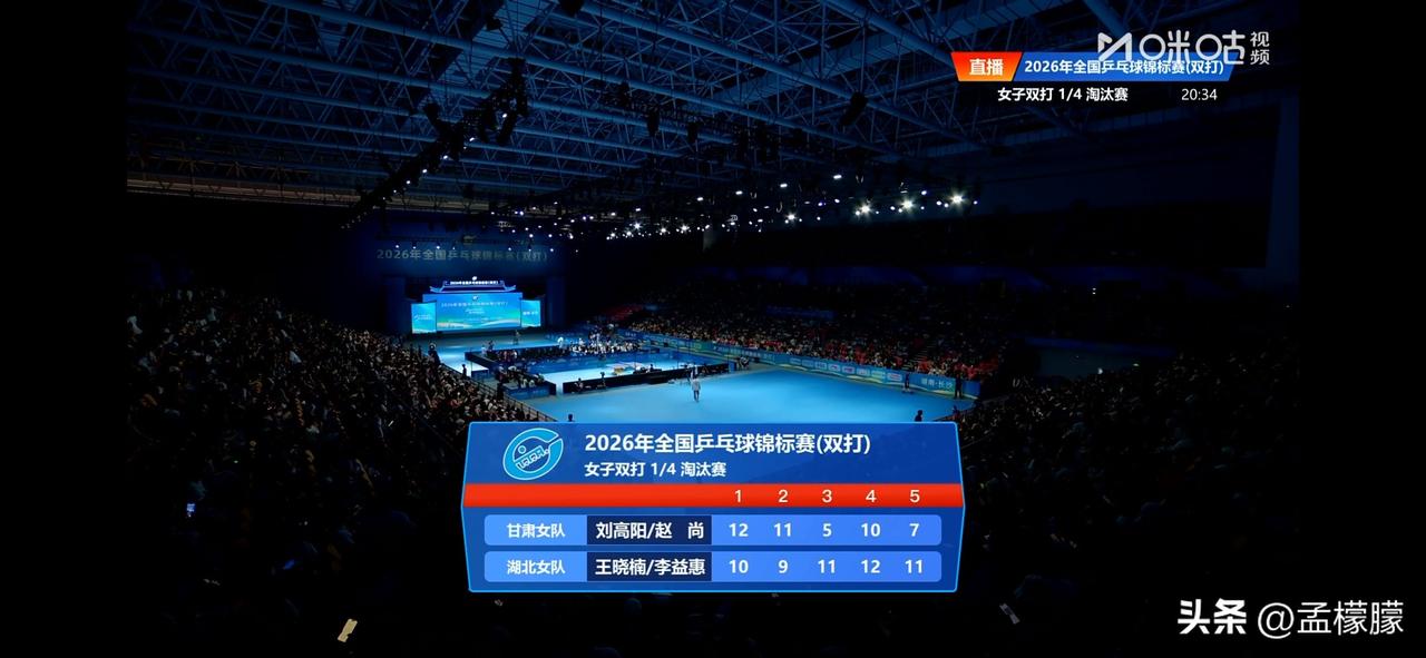 让二追三，湖北王晓楠李益惠3比2赵尚刘高阳（-10，-9，5，10，7）
晋级2