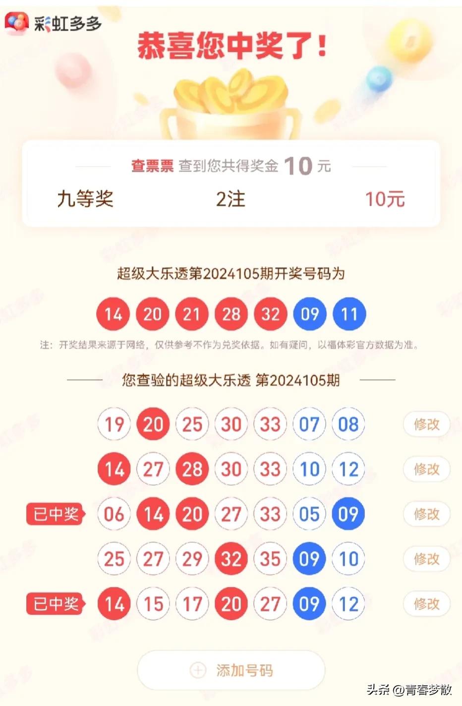 总算保本一次#分享彩票生活！# #你中奖过吗# #中彩票容易吗# #中奖那一刻#
