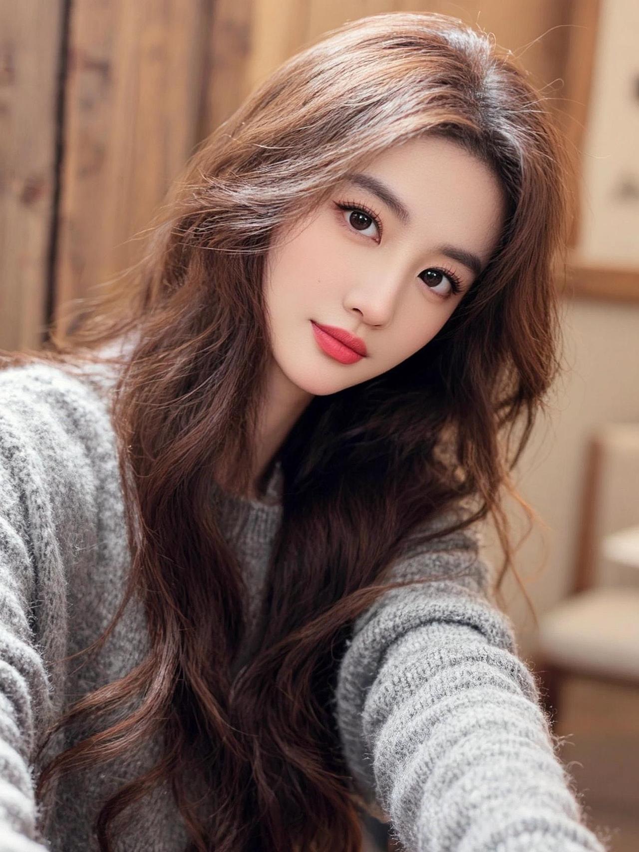 抖音ai创作 毛衣 灰色系 我喜欢的女孩 日常分享