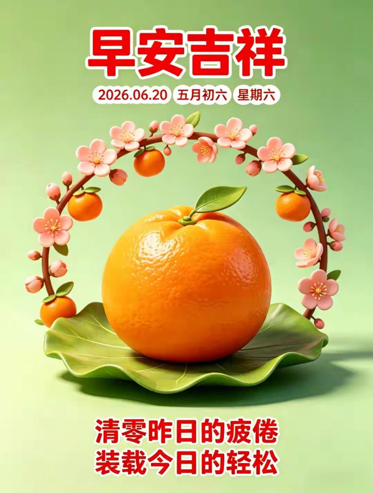 🌺2026./6.20惬意周六.喜乐常临🌺

🌱🌅晨光照亮周末的清晨，拥