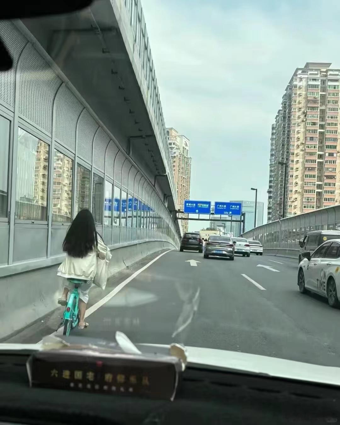姐姐，你是疯了吗[怒]就算是谁给你勇气也不能把共享单车骑上内环路高架[裂开]电动