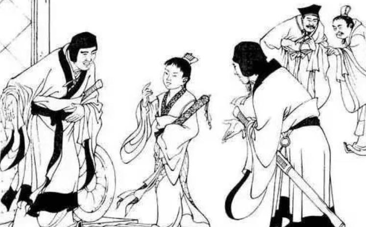 208年，曹操下令处死孔融，孔家顿时哭声一片，但孔融的两个孩子却在墙角旁若无人地