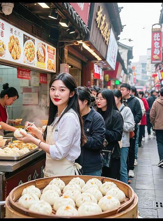 AI美食街随拍 随变ai随便玩 淡妆同款 热门话题 AI@炬焰小助手