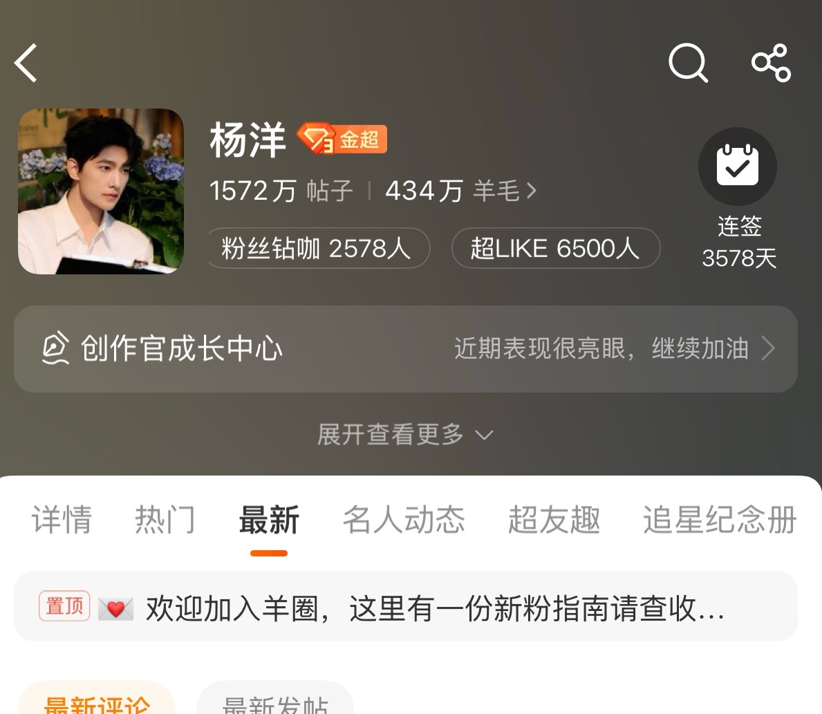 杨洋  6500只是今天的极限，不是ymls的极限。生日前破万指日可待！ 