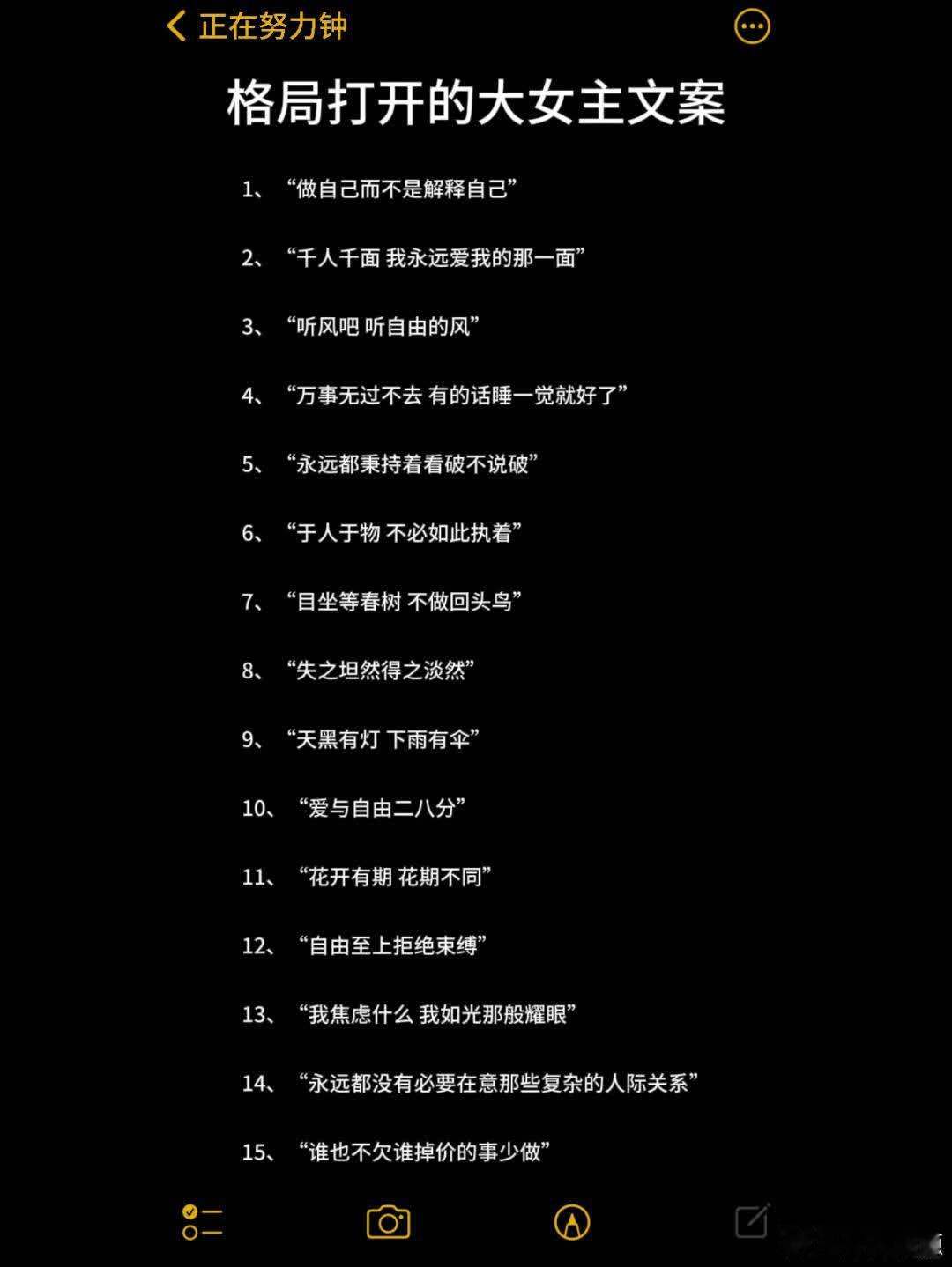 格局打开的大女主自由感文案 1、“做自己而不是解释自己” 2、“千人千面 我永远
