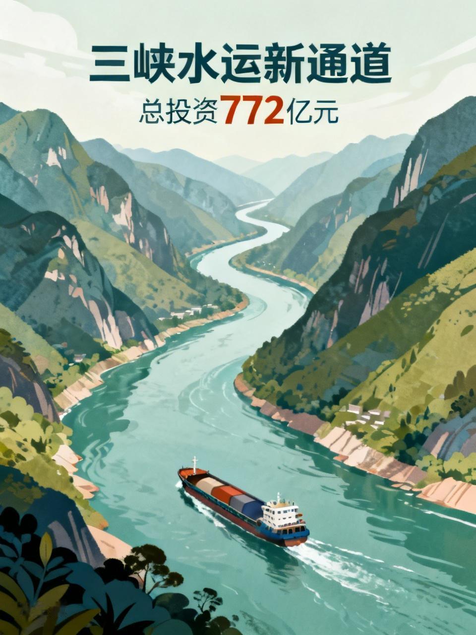772亿加码三峡新通道：看得见的发展红利
 
总投资772亿元的三峡水运新通道正
