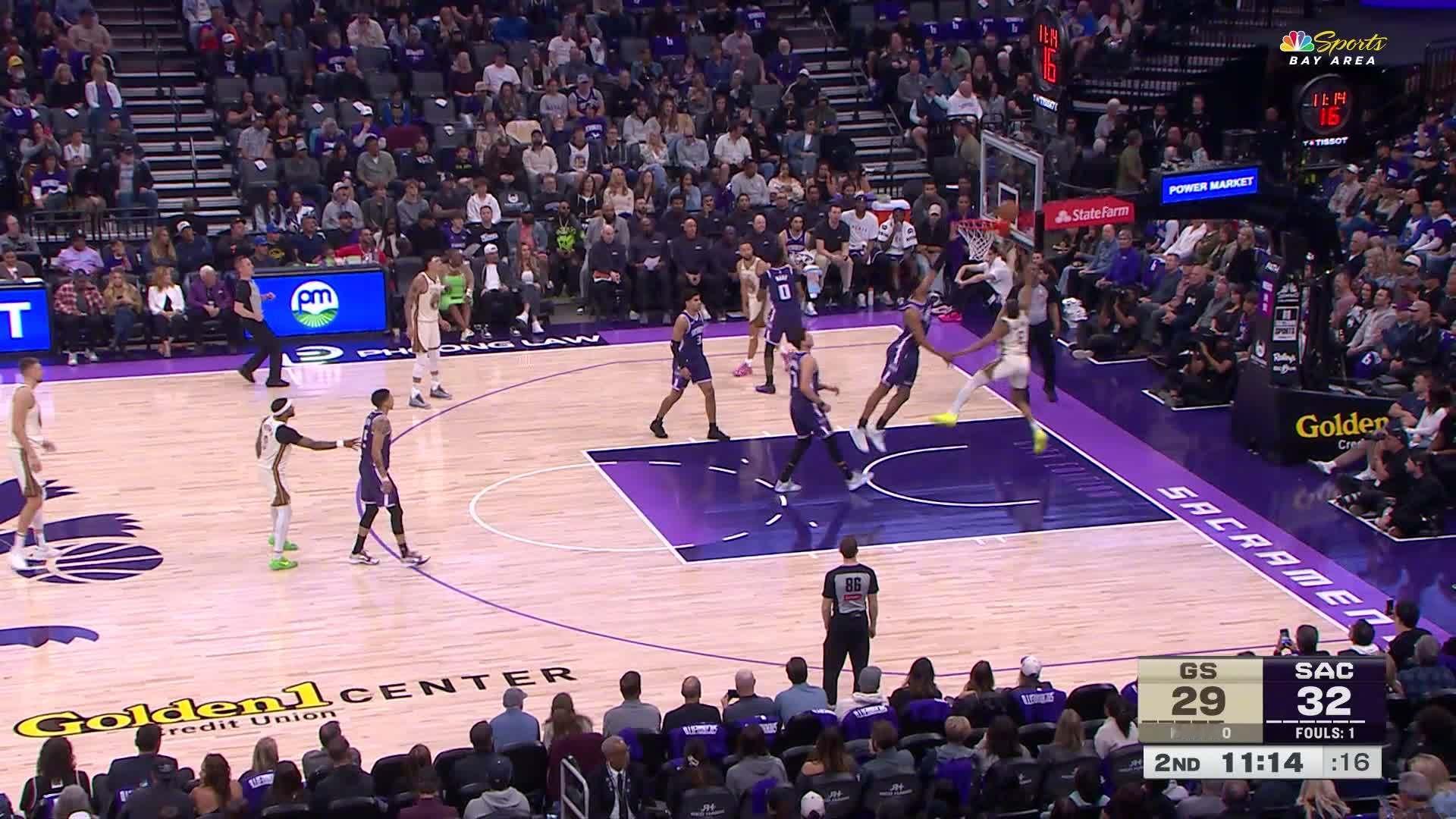 梅尔顿2分入账✌️勇士31:34国王。勇士vs国王