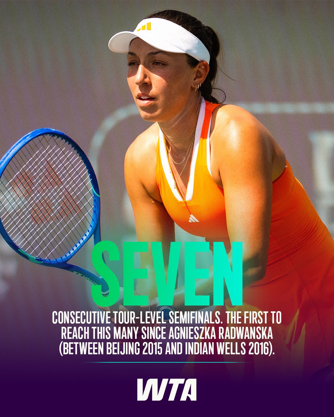 佩古拉晋级WTA迪拜站4强，连续七次闯入巡回赛级别的半决赛