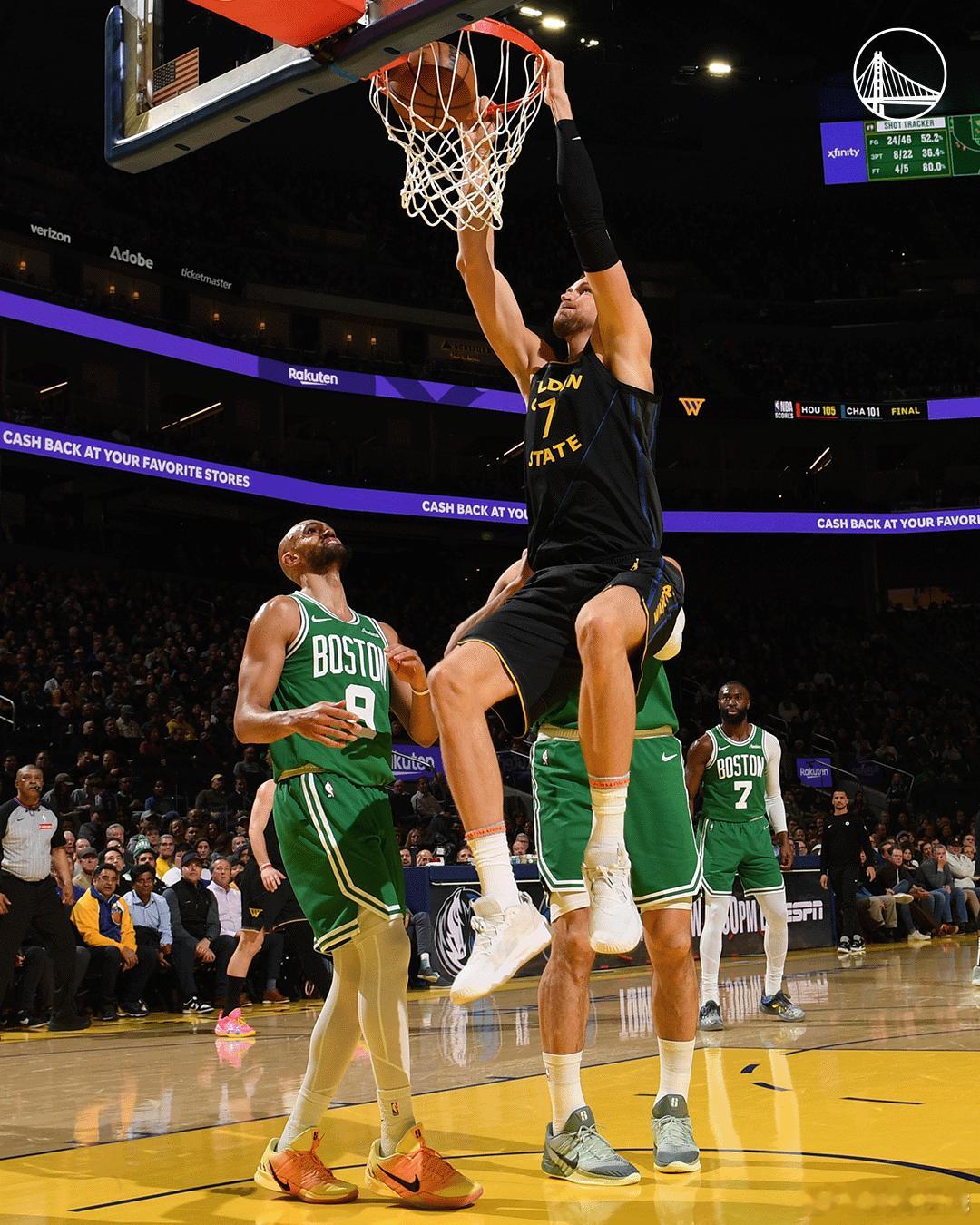 波神的勇士生涯首秀，登场17分15秒得到12分1篮板1助攻1盖帽。这个表现只能说