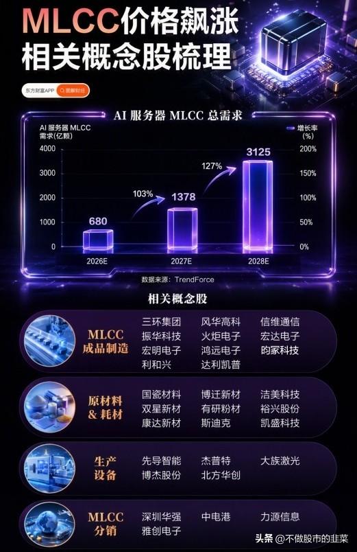 MLCC悄然涨价！不起眼的小元件，正在迎来AI时代的大爆发
 
很多人聊AI算力