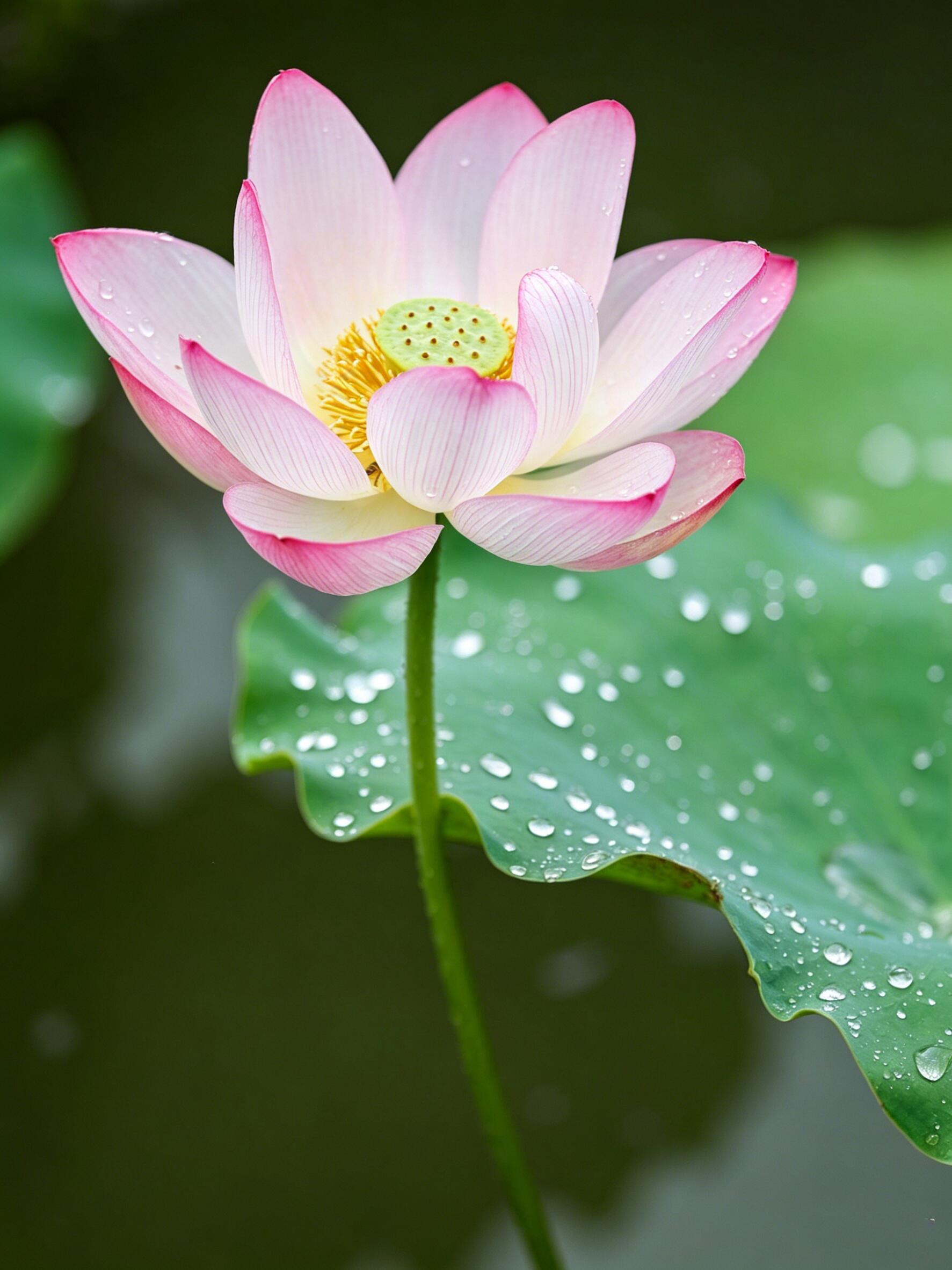 夏日炎炎，好运“莲莲”🪷午间雨后静静坐在池塘边吹风，思绪放空，烦心事都随水波散