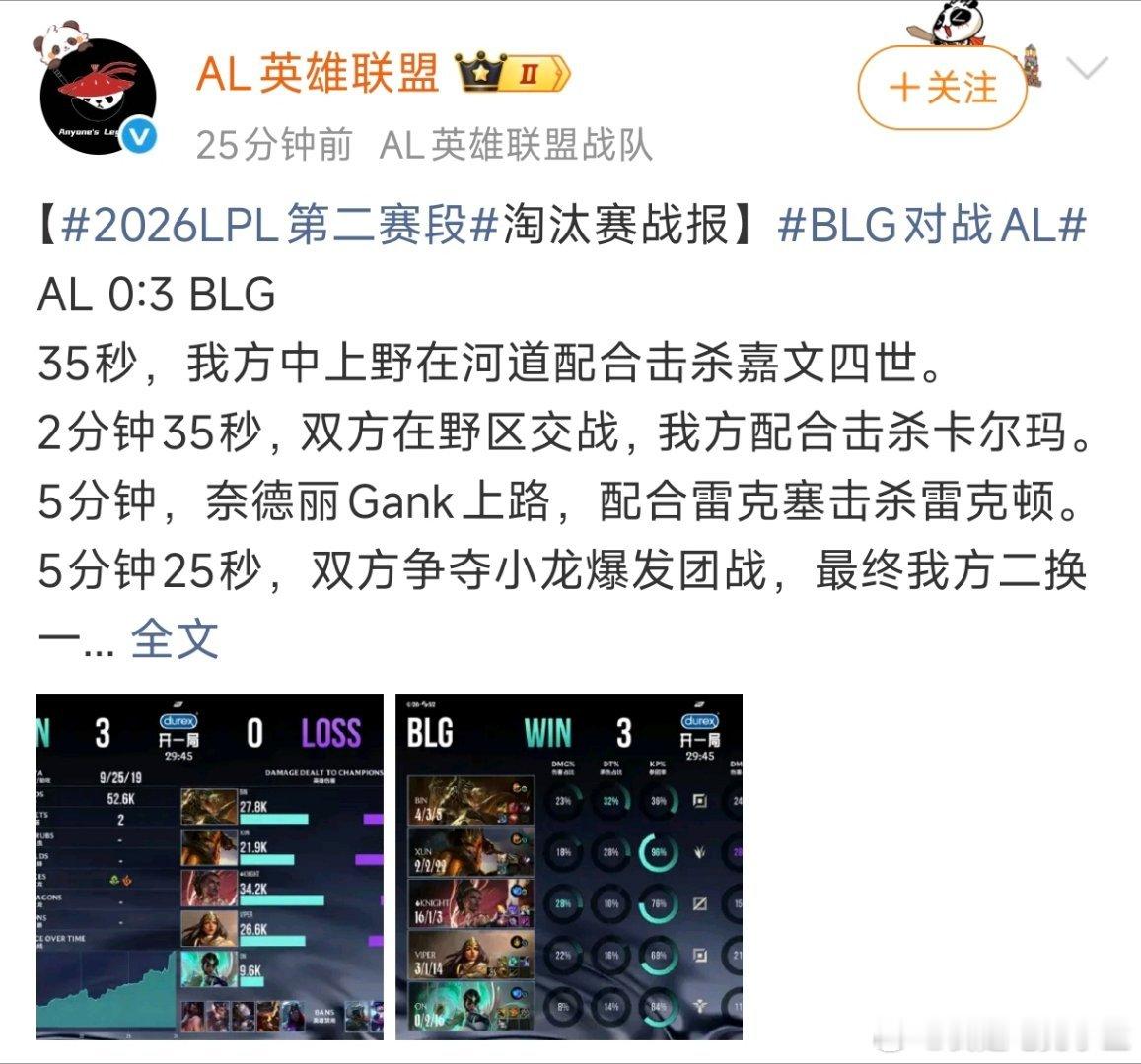 AL被BLG零封之后，AL经理爱笑再次冲上热搜榜！今天AL的第二赛段赛程已经全部