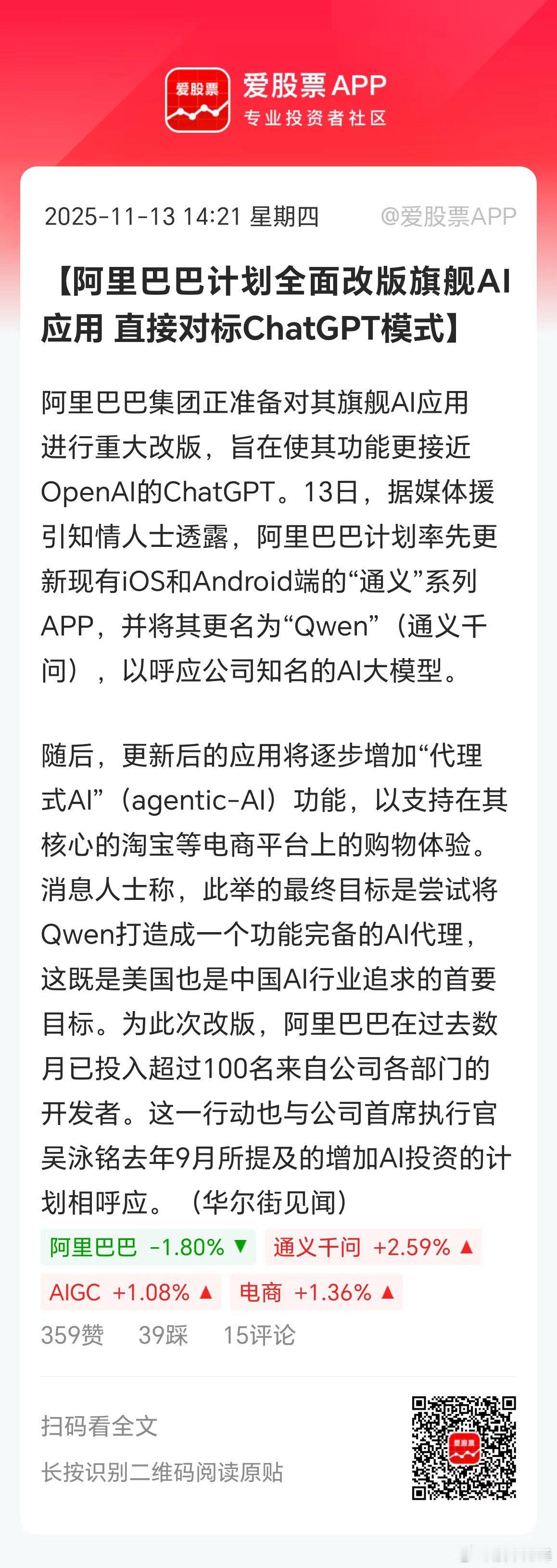 今天午后阿里巴巴突然猛拉，一己之力带动港股翻红！也带动A股阿里概念股狂飙，值得买