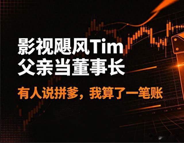影视飓风Tim父亲当董事长，有人说拼爹，我算了一笔账