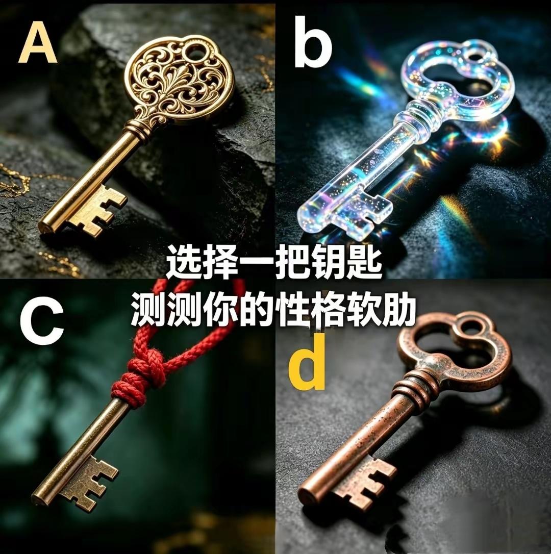  凭直觉选一把钥匙，测出你性格里藏着的软肋

心理测试 性格测试 直觉测试
​