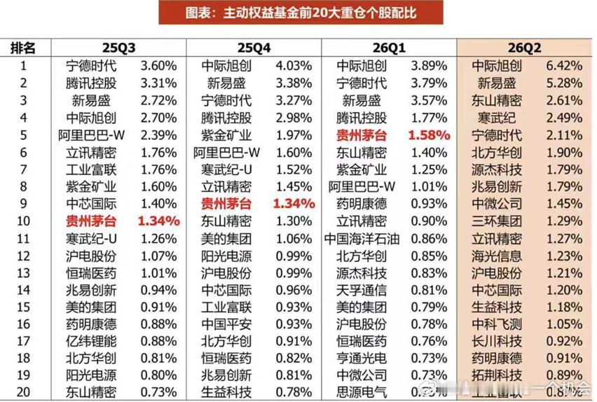 清一色科技股，茅子都看不到了