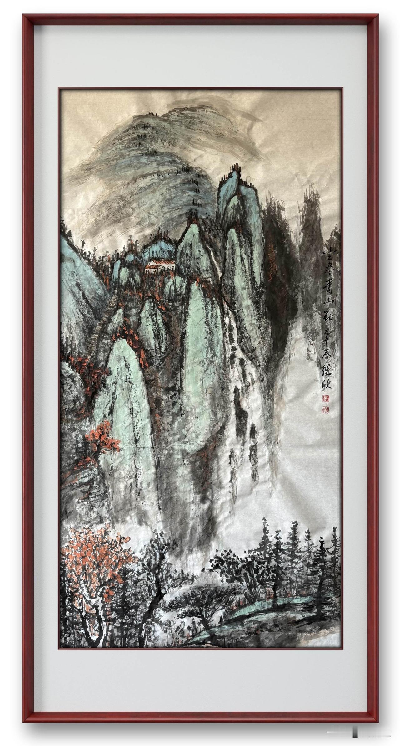 《尘尽青山在》2 x4尺，请欣赏！
画家崔德欣简介：
天津市美术家协会会员
天津
