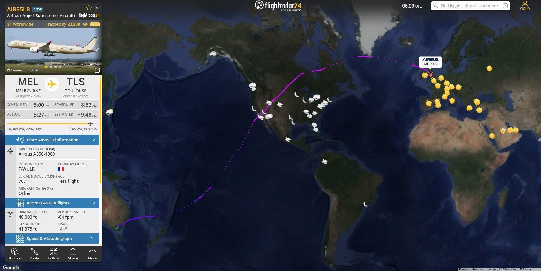 新世界纪录！空中客车为澳大利亚航空“日出项目”打造的  A350-1000 F-