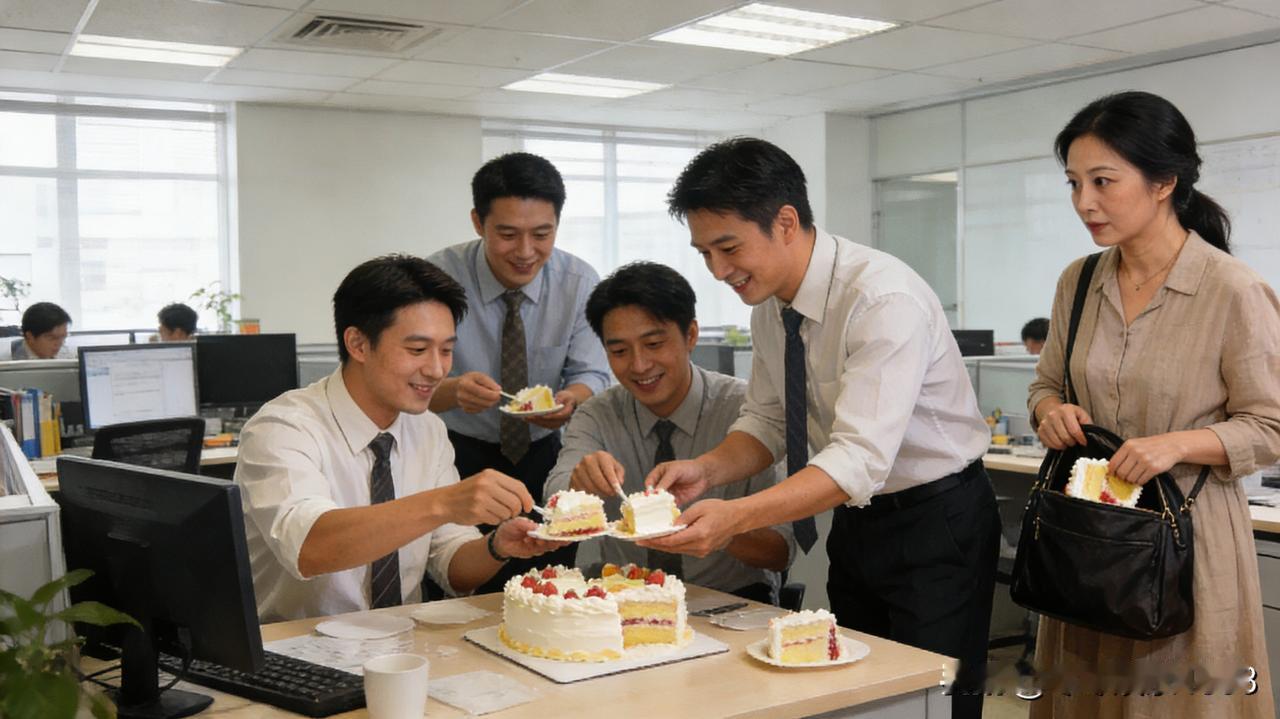 办公室分蛋糕时，看着同事们人手一块吃得满足，我悄悄把剩下的那块塞进包里。不是小气
