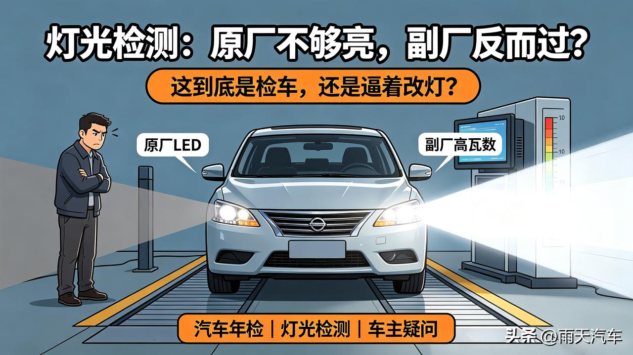 都说取消年检，我觉得不可能。

但你至少把那个“灯光检测”改改吧？原厂LED大灯