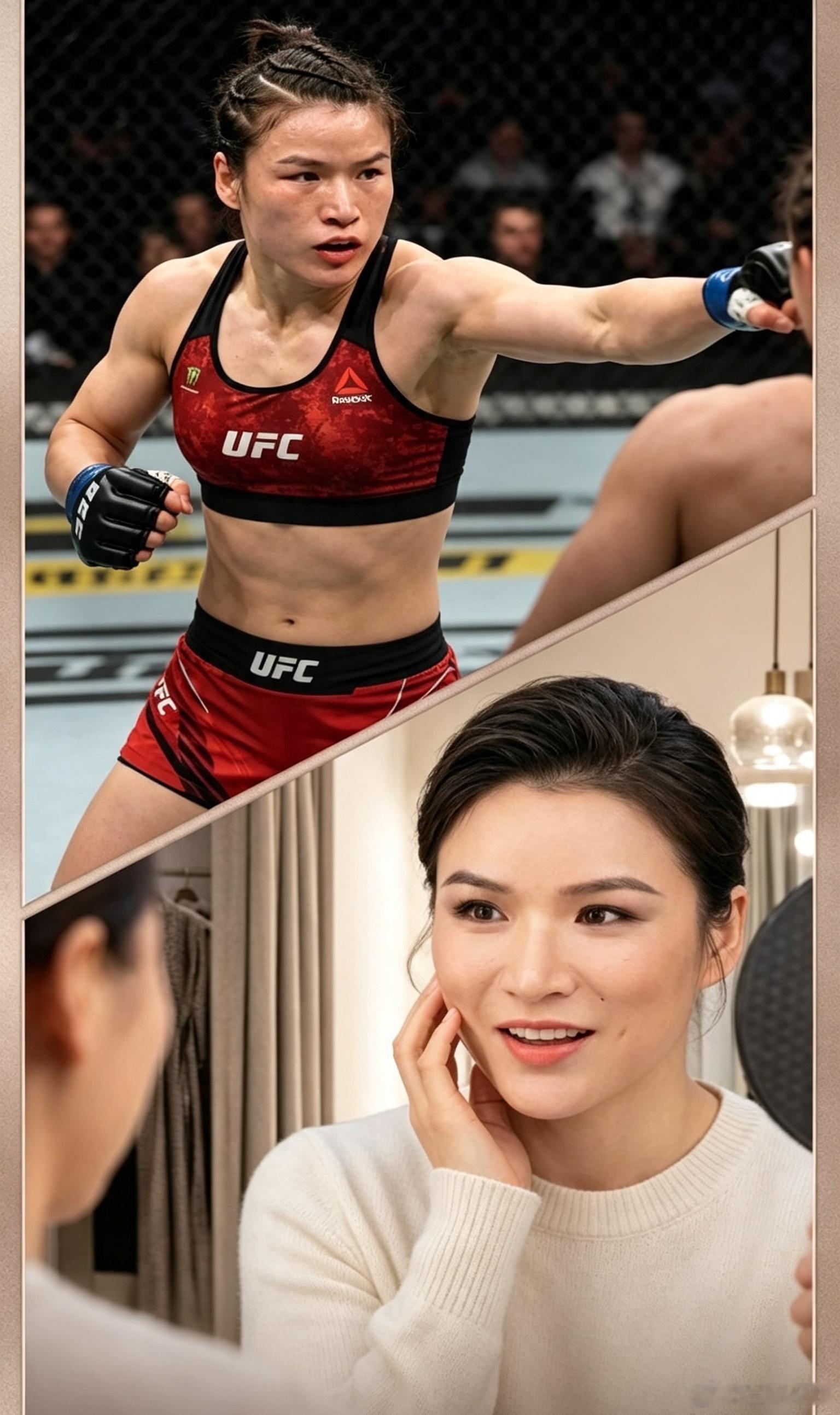 台上拳王，台下仙女！张伟丽化完妆：这谁啊？不认识！😂MMA八角笼里一拳定音的“