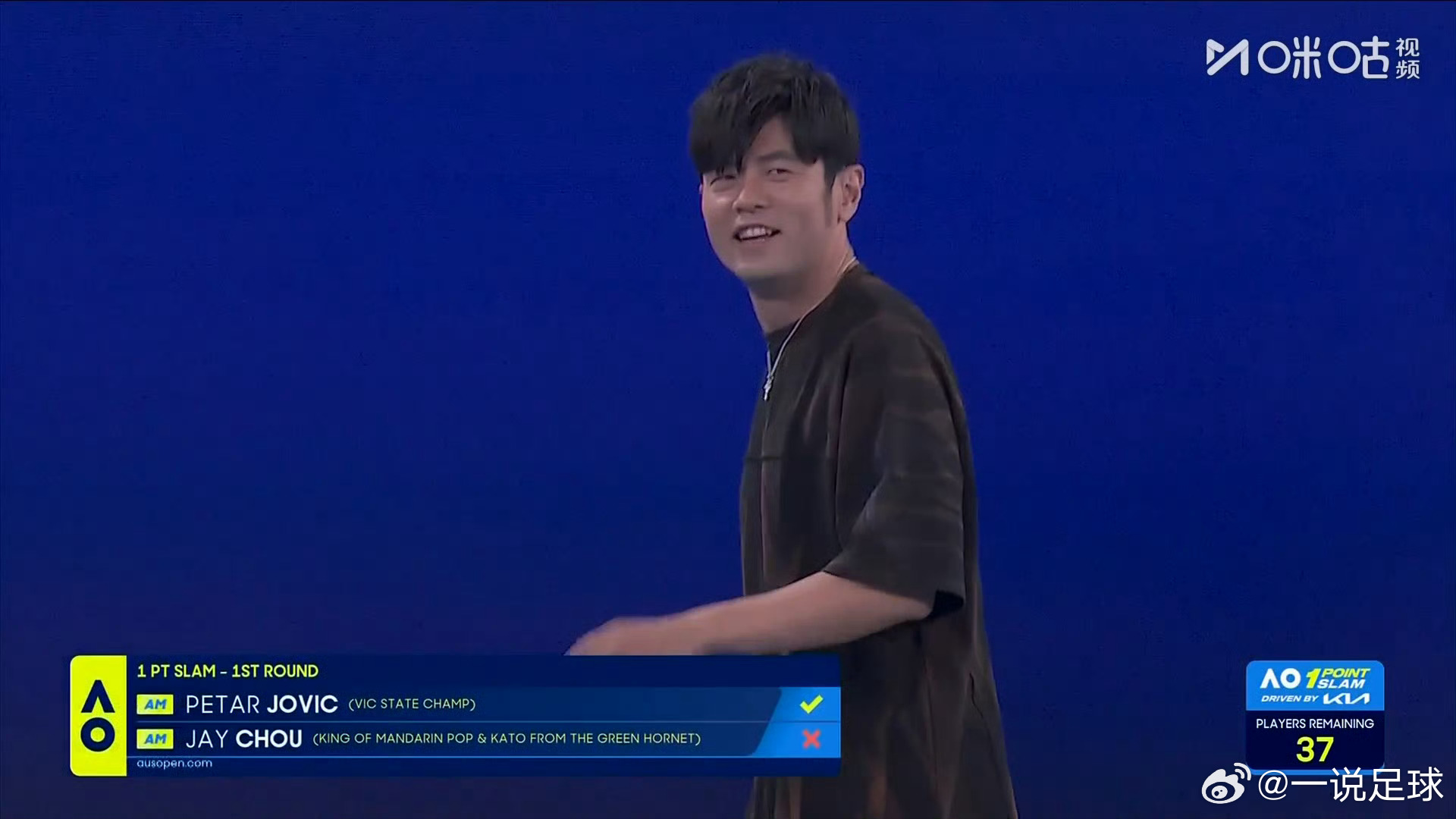 刚刚结束的一球制胜首轮，周杰伦未能接住彼得·约维奇的发球，准确来说是一记ACE，