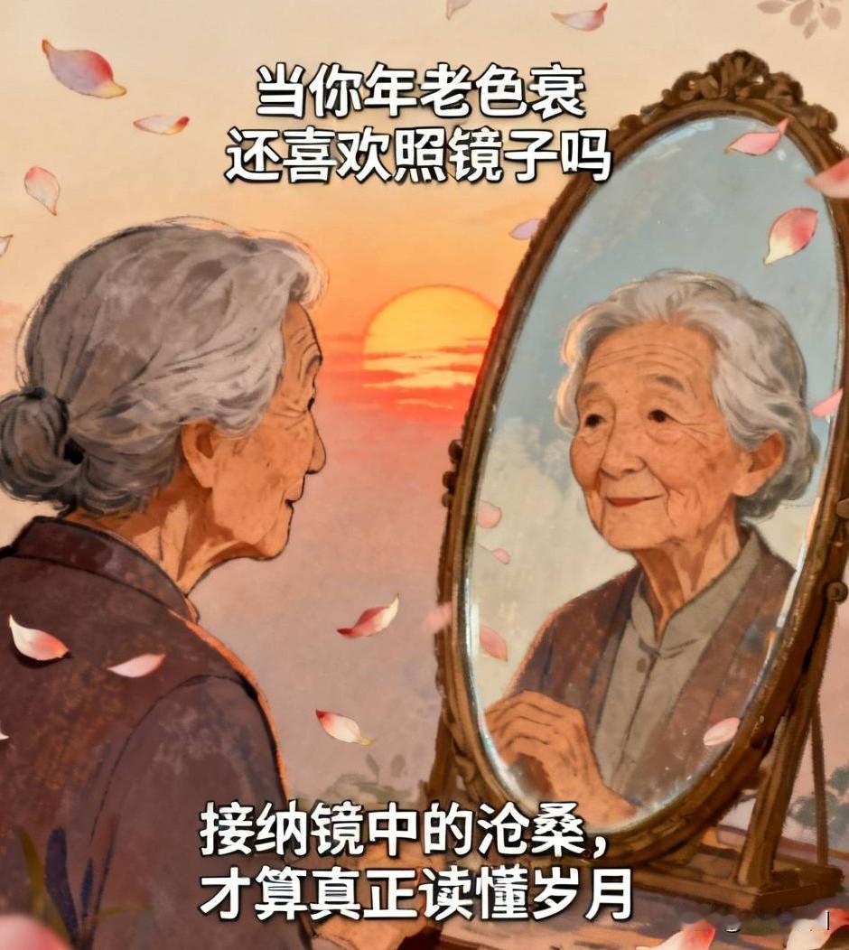 ​
2. 晚年照镜，打扮不为旁人，只为取悦自己。
​
3. 容颜可以衰败，体面与