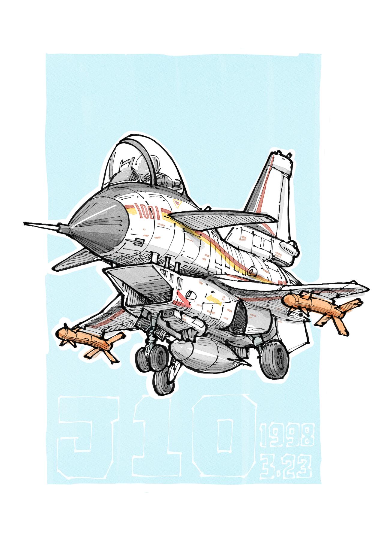 歼10首飞28周年，生日快乐！（绘画：杜仁杰）