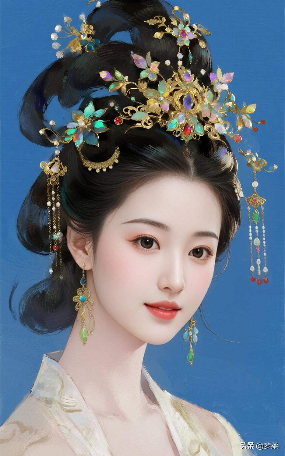 碧玉簪花映美人，金钗玉佩映春光