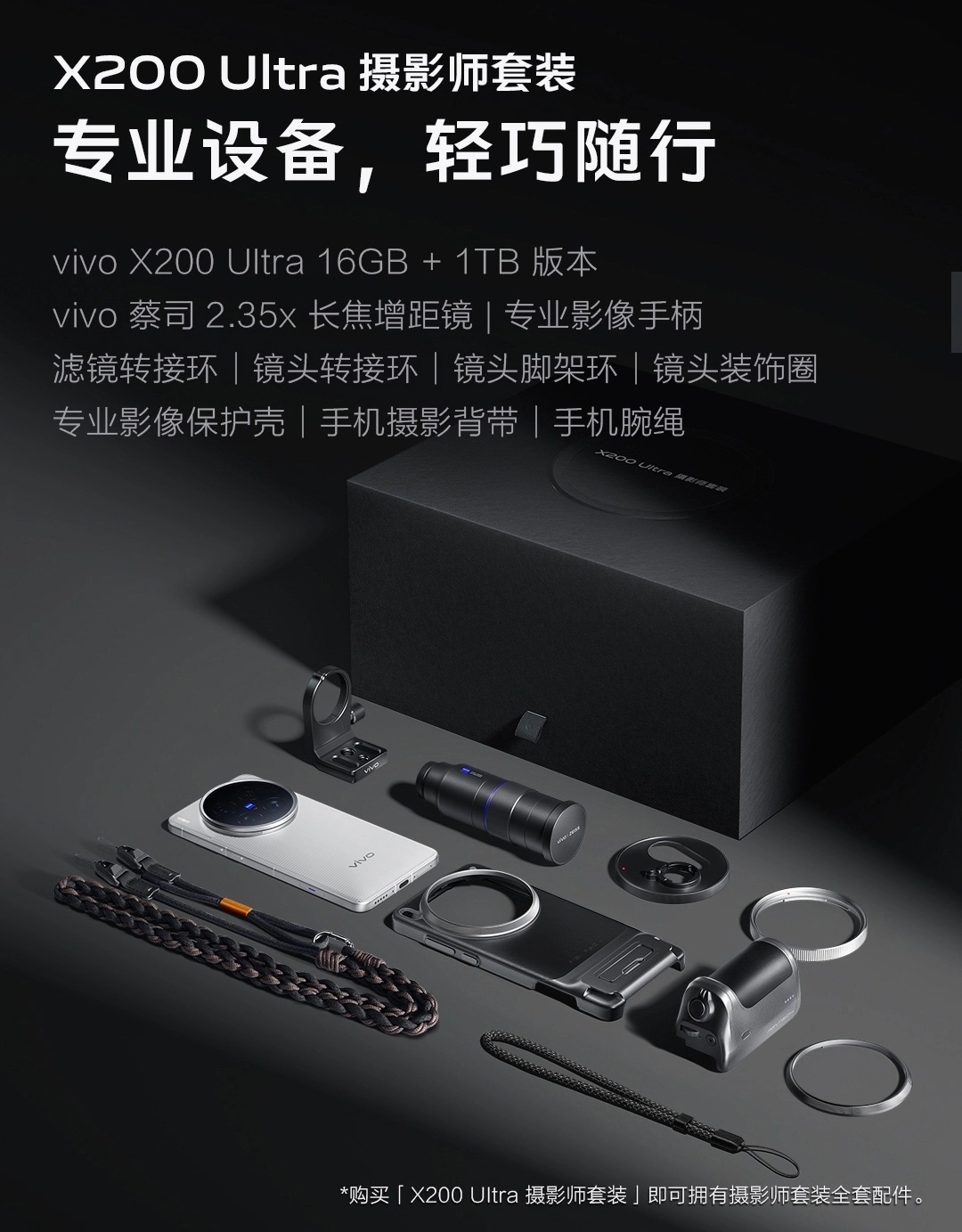 vivo X300系列的摄影套装，和去年给X200系列的似乎是同一款，从图片里能