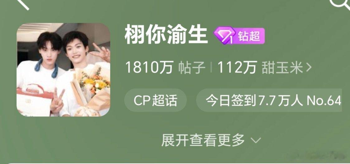 栩你渝生 米米们签到了吗，目标【18w】当前7.7w 
