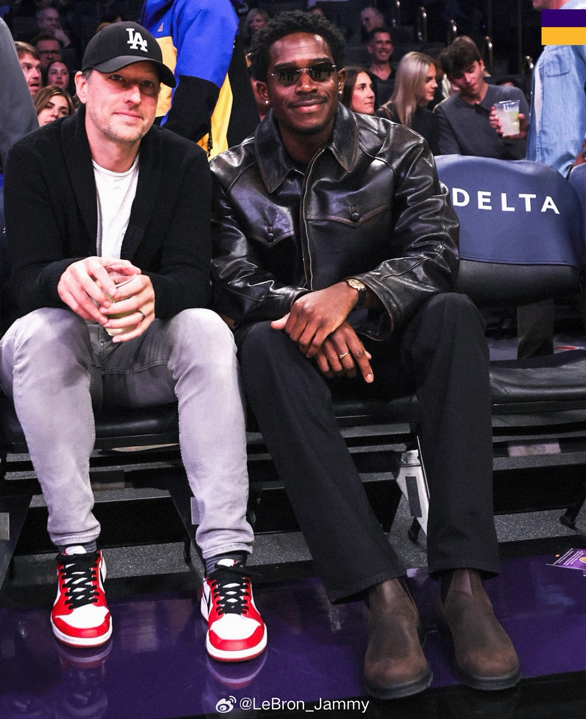 今天《F1狂飙飞车》的男演员Damson Idris也在现场看球还有橄榄球运动员