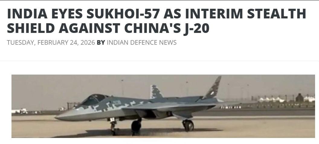 印度考虑购买苏-57

本月印度军队宣布死亡的几名士兵：
1、迪帕克·奇纳·马达