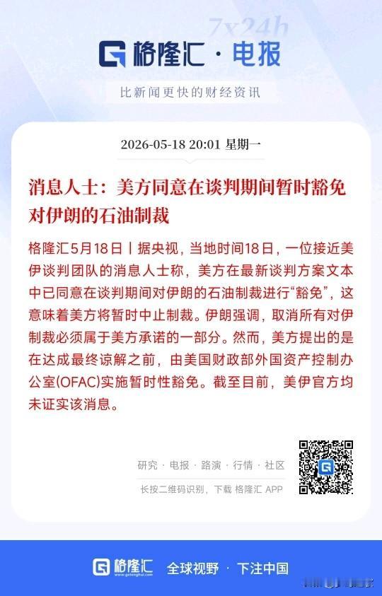 美伊方面终于传出了好消息，原油价格直线下跌
消息人士：美国松口了，谈事这段时间里
