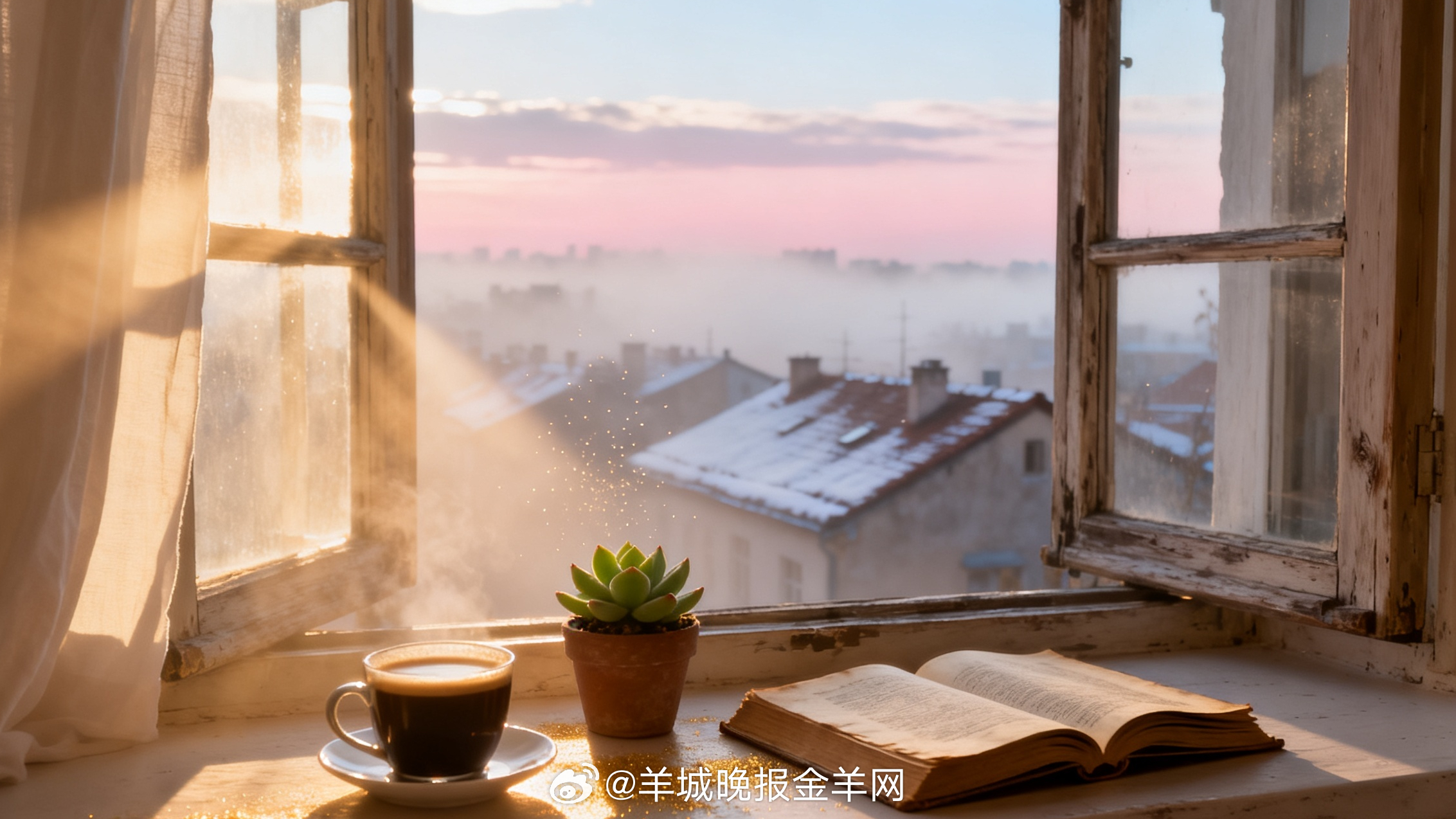 #早安#天光一点点漫上来，不声不响，却从不缺席。它穿过云层、穿过窗棂、穿过一夜的