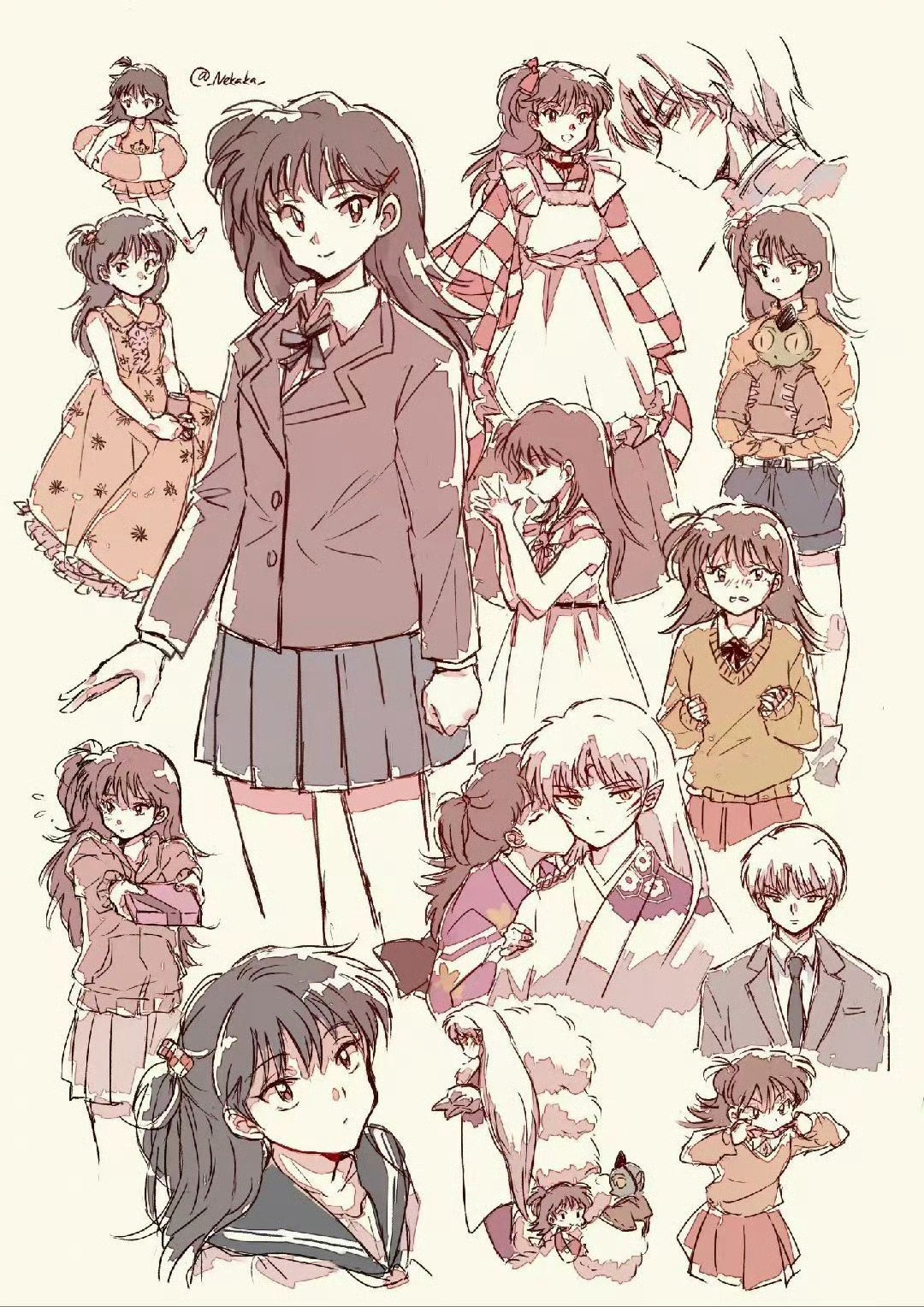 杀铃 画师Nekaka绘制的不同时期的铃真的可塑性太强了这样的铃谁不爱～