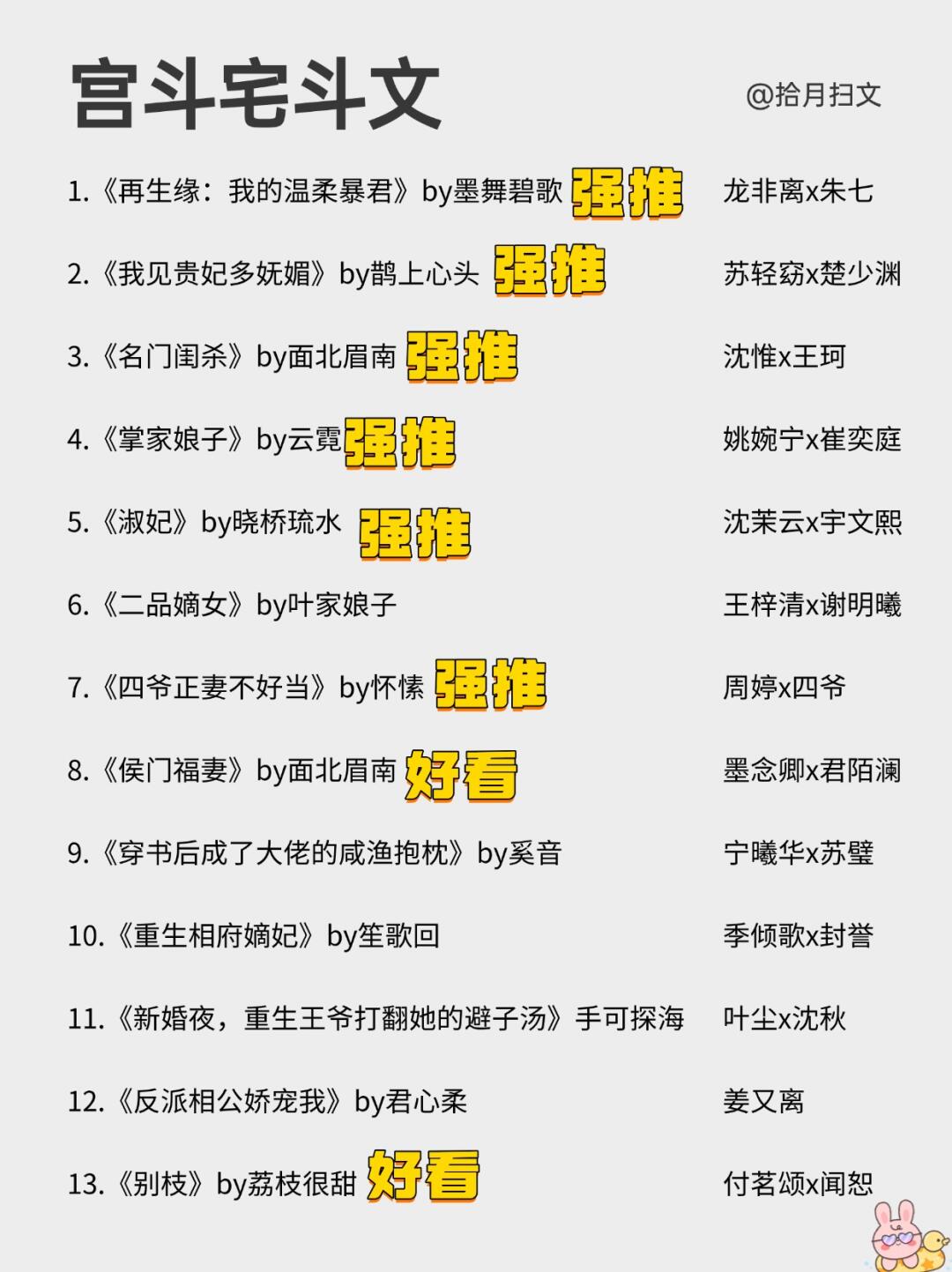 推荐👉24本高质量古言宫斗宅斗文